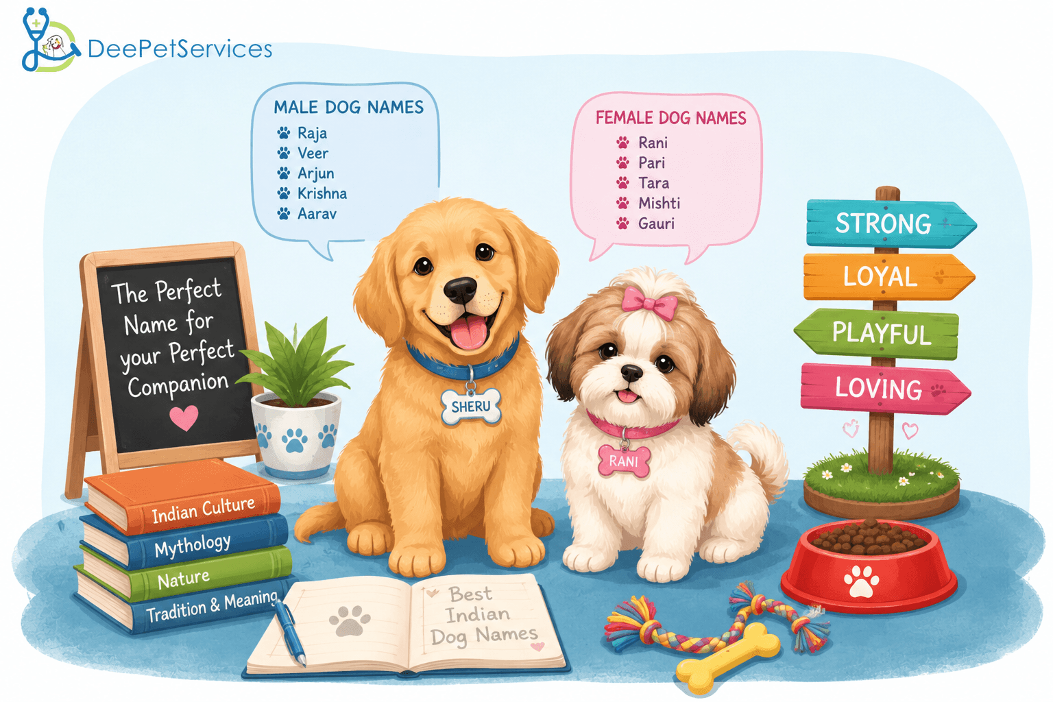 Indian dog names guide for male and female puppies with tips for pet care, veterinary doctor support, and vaccinations