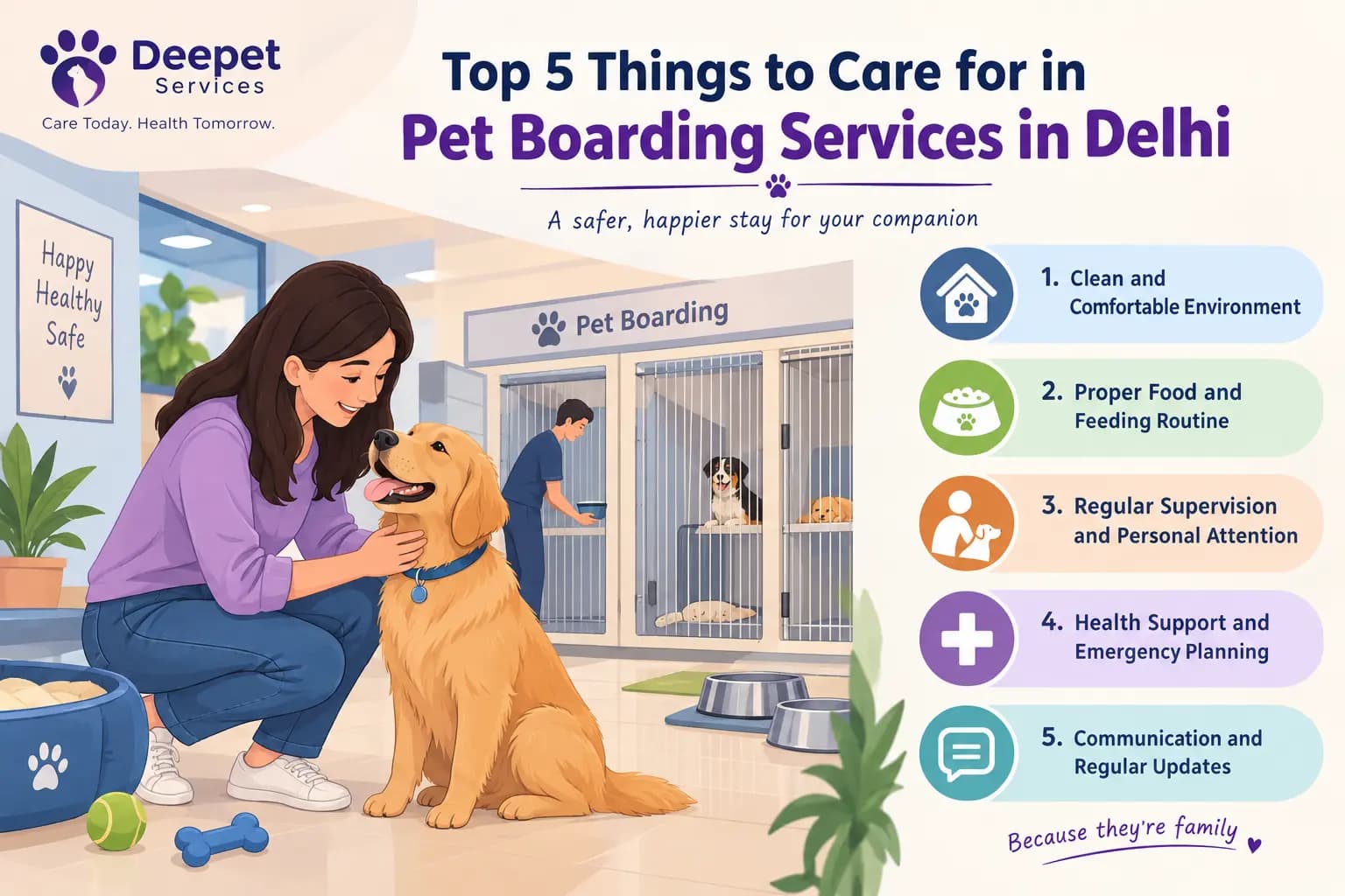 Top 5 things to consider when choosing pet boarding services in Delhi