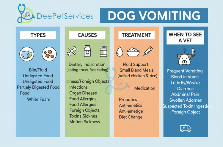 dog vomiting types chart – white, yellow foam, bile, blood, green with causes and treatments dog vomiting types chart – white, yellow foam, bile, blood, green with causes and treatments