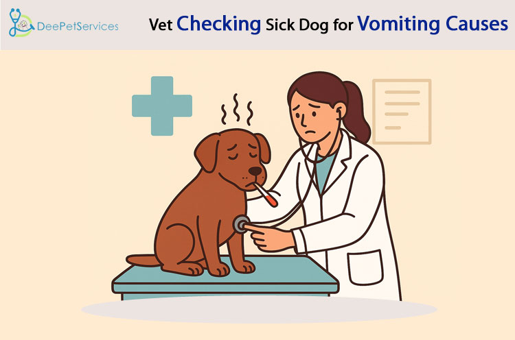 Veterinarian checking sick dog using stethoscope – dog health photo